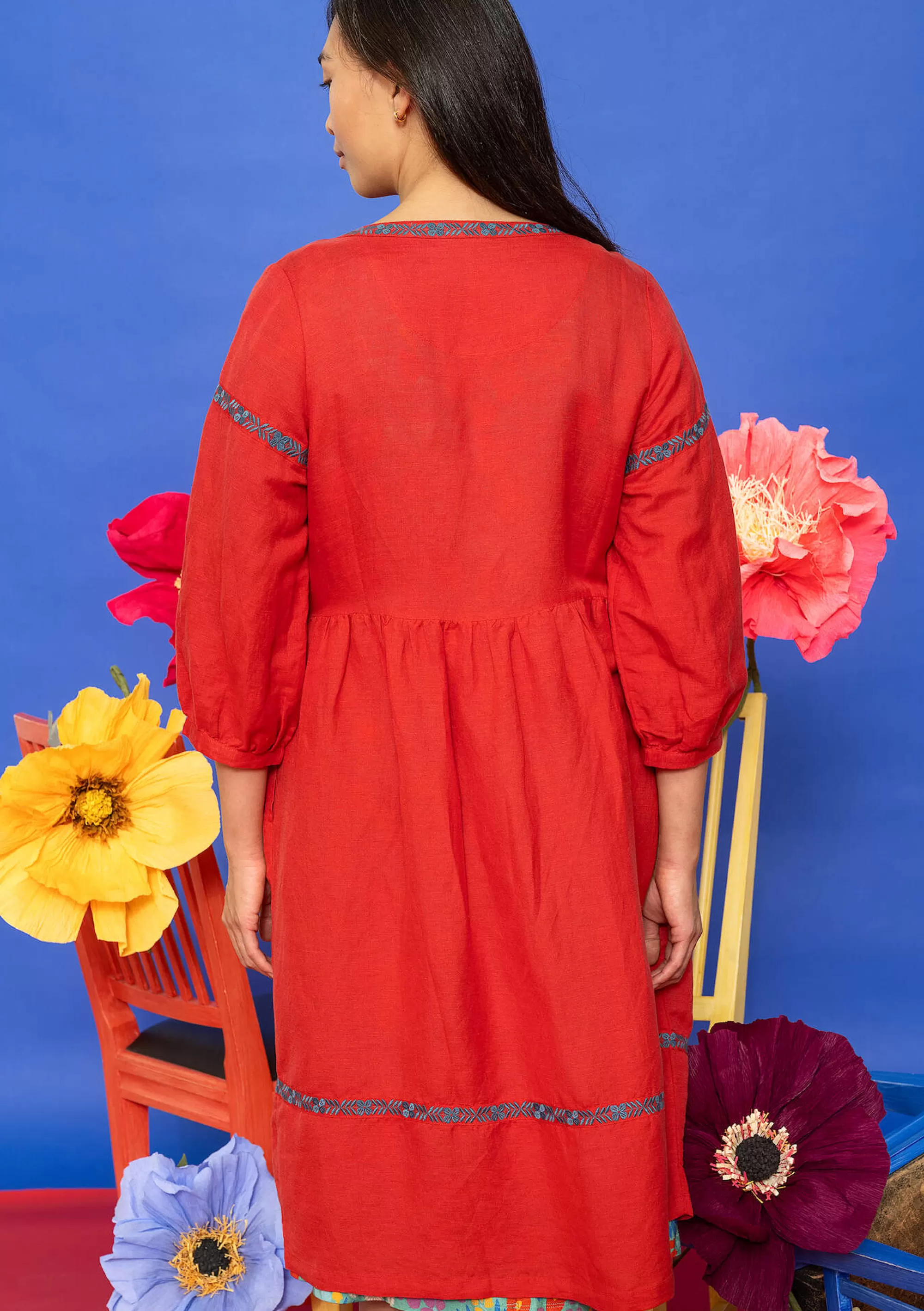 Kleider | Leinenkleidung^Gudrun Sjödén Kleid Margit Aus Leinen/Modal-Gewebe papageienrot